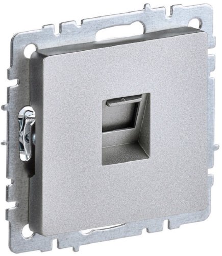 Розетка компьютерная без рамки IEK Brite РК10-БрА 1-м. RJ45 5e алюминий картинка